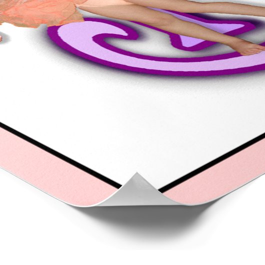 Ballet - Afdrukken (witte achtergrond) Poster (Hoek)