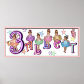 Ballet - Afdrukken (witte achtergrond) Poster (Voorkant)
