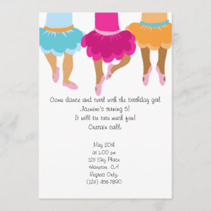 Ballet African American Girls Invitation Kaart