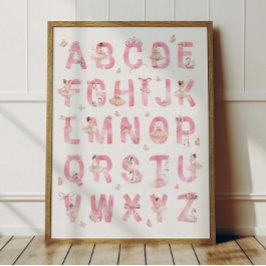 Ballet Alfabet ABC Poster Kinderkamer Decoratie