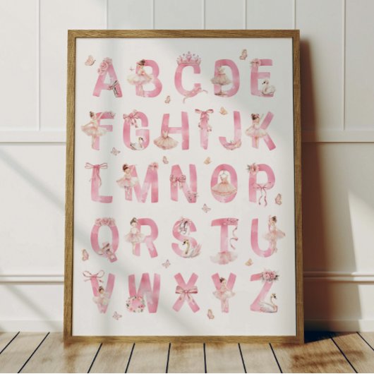 Ballet Alfabet ABC Poster Kinderkamer Decoratie