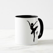 Ballet Arabesque Pose Silhouet Mok (Voorkant rechts)