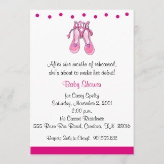 Ballet Baby Shower Invitaties Kaart