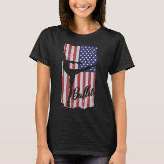 Ballet Ballerina Arabesque patriottische dans US V T-shirt