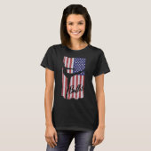 Ballet Ballerina Arabesque patriottische dans US V T-shirt (Voorkant volledig)