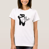 Ballet Ballerina Black Pointe Shoes Basic T T-shirt (Voorkant)