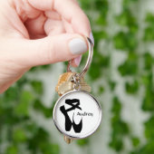 Ballet Ballerina Black Pointe Shoes Custom Basic Sleutelhanger (Hand)
