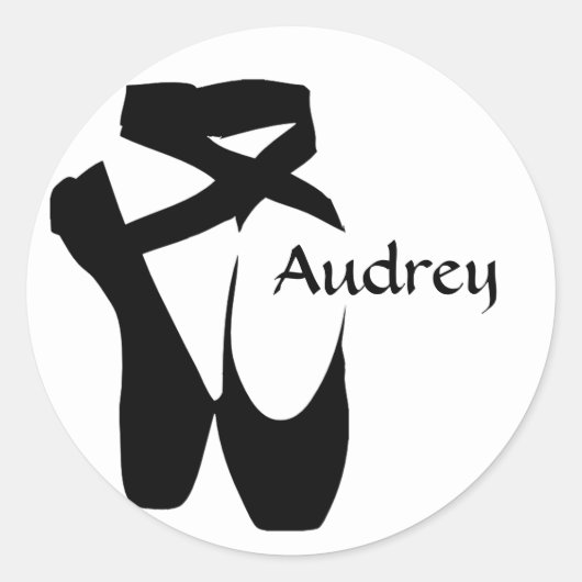 Ballet Ballerina Black Pointe Shoes Custom Sticker (Voorkant)