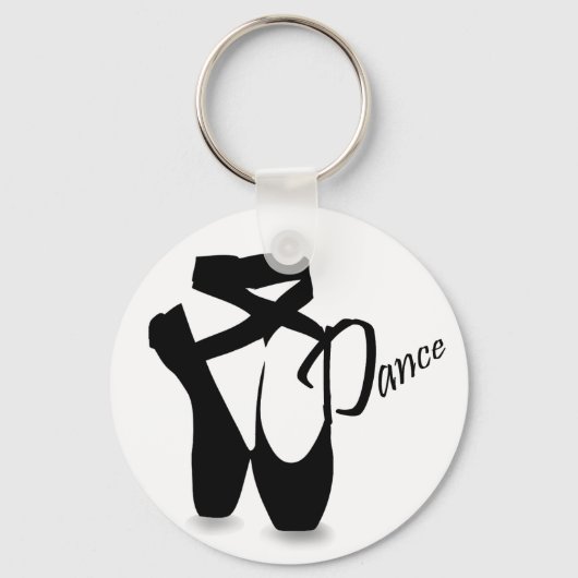 Ballet Ballerina Black Pointe Shoes Dance Basic Sleutelhanger (Voorkant)