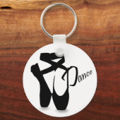 Ballet Ballerina Black Pointe Shoes Dance Basic Sleutelhanger (Voorkant)