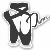 Ballet Ballerina Black Pointe Shoes Dance Sticker (Voorkant)