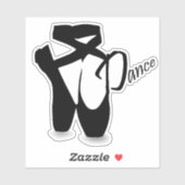 Ballet Ballerina Black Pointe Shoes Dance Sticker (Vel)