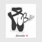 Ballet Ballerina Black Pointe Shoes Vinyl Sticker (Vel)