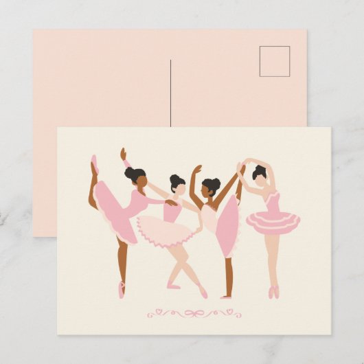 Ballet Ballerina Briefkaart (Voorkant / Achterkant)