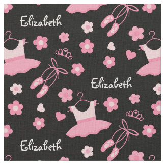 Ballet Ballerina Custom Fabric Pink Black Stof