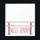 Ballet Ballerina Dance Class Studio Teacher Barre Notitieblok<br><div class="desc">Notitieblok bevat een originele afbeelding van een balletband. Je kunt je gewoon personaliseren met de naam van je favoriete dansleraar voor een cadeau van één soort!</div>