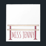 Ballet Ballerina Dance Class Studio Teacher Barre Notitieblok<br><div class="desc">Notitieblok bevat een originele afbeelding van een balletband. Je kunt je gewoon personaliseren met de naam van je favoriete dansleraar voor een cadeau van één soort!</div>