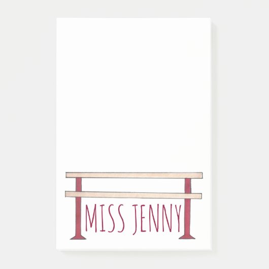 Ballet Ballerina Dance Class Studio Teacher Barre Post-it® Notes (Voorkant)