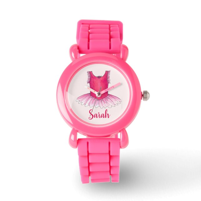 Ballet Ballerina Dance Tutu Personalized Watch Horloge (Voorkant)