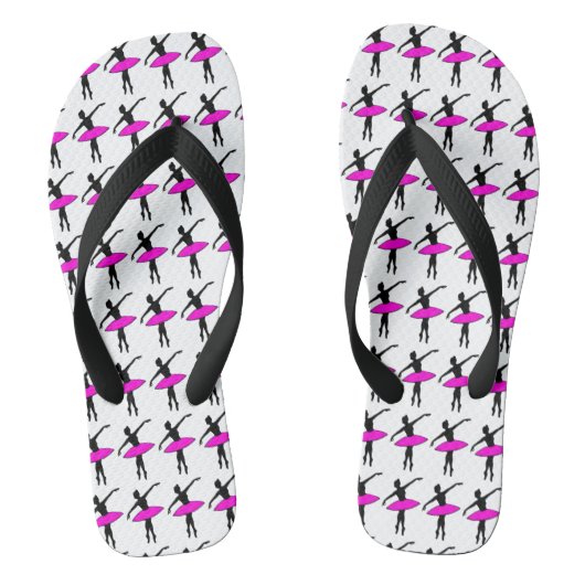 Ballet Ballerina Dancer Silhouette Pink Teenslippe Teenslippers (Voetbed)