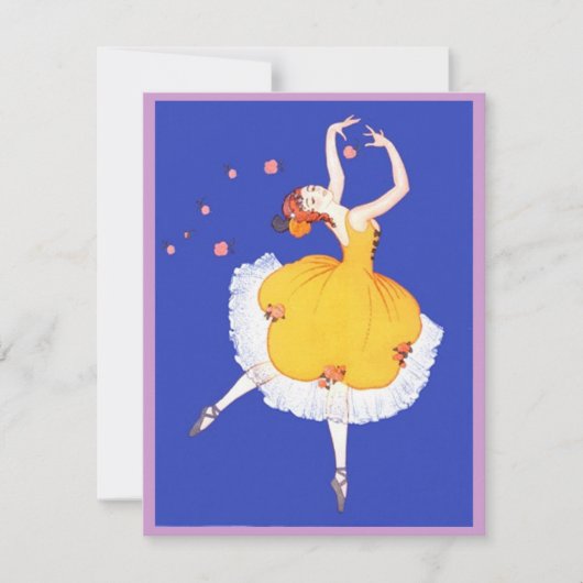 Ballet Ballerina & Flowers PARTIJINVITATIE Uitnodi Kaart (Voorkant)
