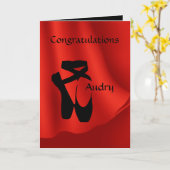 Ballet Ballerina Gefeliciteerd Pointe Shoes Kaart (Gele Bloem)