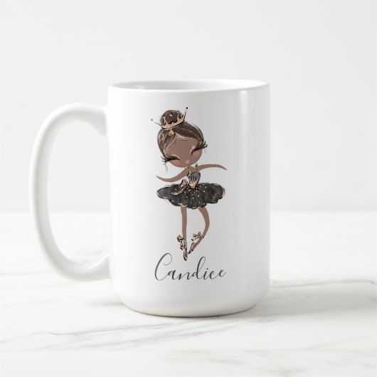 Ballet Ballerina Girl - Eigen naam Birthday Gift Koffiemok (Links)