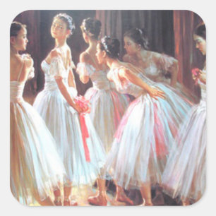 Ballet_Ballerina Girls Vierkante Sticker