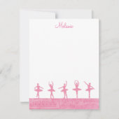 Ballet Ballerina Girly Pink Sjabloon Note Card (Voorkant)