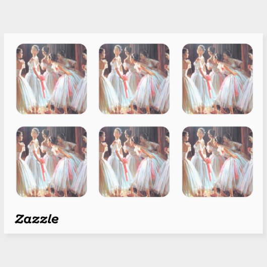 Ballet_Ballerina meisjes Vierkante Sticker (Vel)