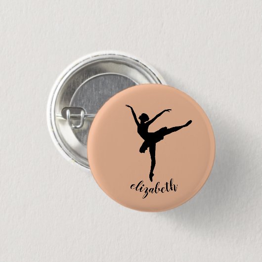Ballet Ballerina op Roze Ronde Button 3,2 Cm (Voorkant /achterkant)