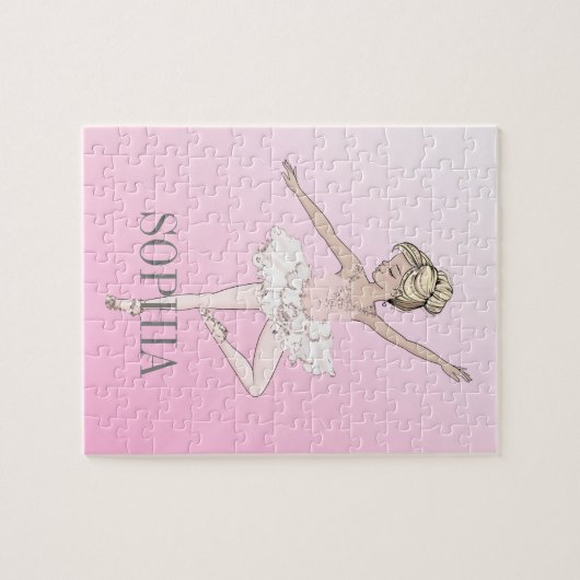 Ballet Ballerina Personal Pink Silver Legpuzzel (Horizontaal)