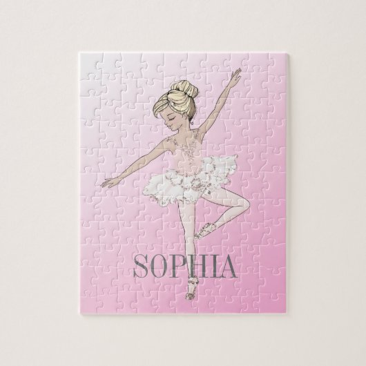 Ballet Ballerina Personal Pink Silver Legpuzzel (Verticaal)