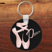 Ballet Ballerina Pink Pointe Shoes Basic Sleutelhanger (Voorkant)