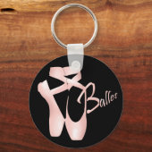 Ballet Ballerina Pink Pointe Shoes Basic Sleutelhanger (Voorkant)