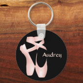 Ballet Ballerina Pink Pointe Shoes Custom Basic Sleutelhanger (Voorkant)