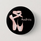 Ballet Ballerina Pink Pointe Shoes Custom Button (Voorkant)