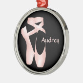 Ballet Ballerina Pink Pointe Shoes Custom Metalen Ornament (Links)