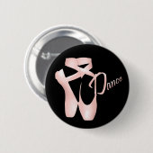 Ballet Ballerina Pink Pointe Shoes Dance Button (Voorkant /achterkant)