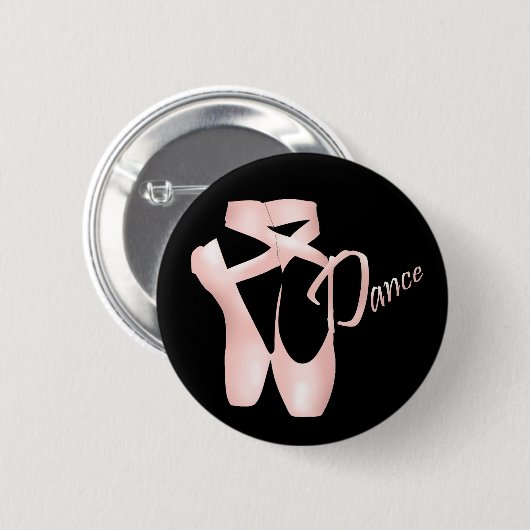 Ballet Ballerina Pink Pointe Shoes Dance Button (Voorkant /achterkant)