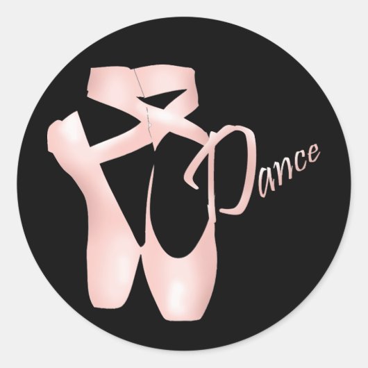 Ballet Ballerina Pink Pointe Shoes Dance Sticker (Voorkant)