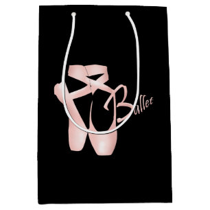 Ballet Ballerina Pink Pointe Shoes M Gift Bag Medium Cadeauzakje