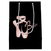 Ballet Ballerina Pink Pointe Shoes M Gift Bag Medium Cadeauzakje (Achterkant)