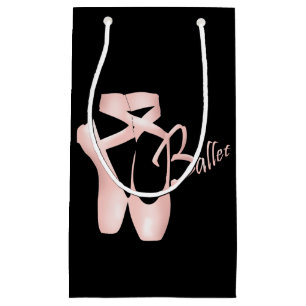 Ballet Ballerina Pink Pointe Shoes Sml Gift Bag Klein Cadeauzakje