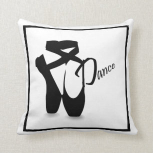 Ballet Ballerina Pointe Shoes Black Dance Pillow Kussen
