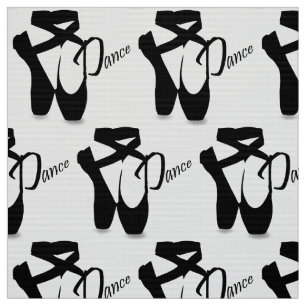 Ballet Ballerina Pointe Shoes Black & White Stof