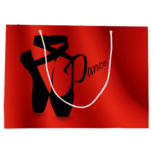 Ballet Ballerina Pointe Shoes Dance LG Gift Bag Groot Cadeauzakje (Achterkant)