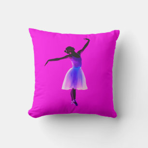 Ballet Ballerina Pose Gloeiende Violet Kleuren Kussen