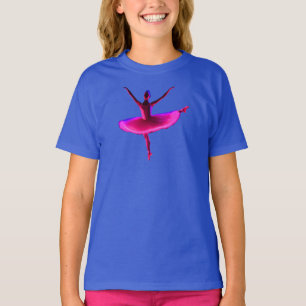 Ballet Ballerina Pose Gloeiende Violet Kleuren T-shirt