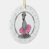 Ballet Ballerina Princess Greyhound Dog (grijs) Keramisch Ornament (Rechts)